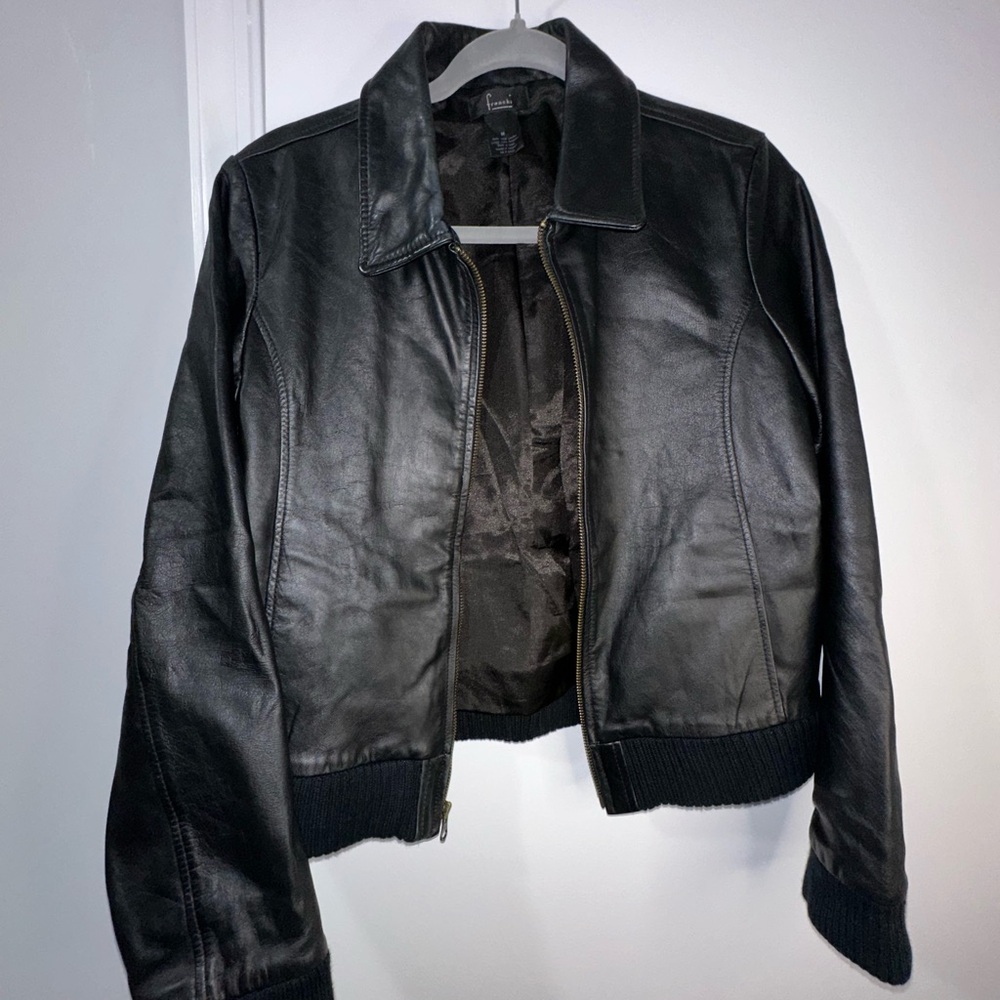 Frenchi Black Leather Jacket